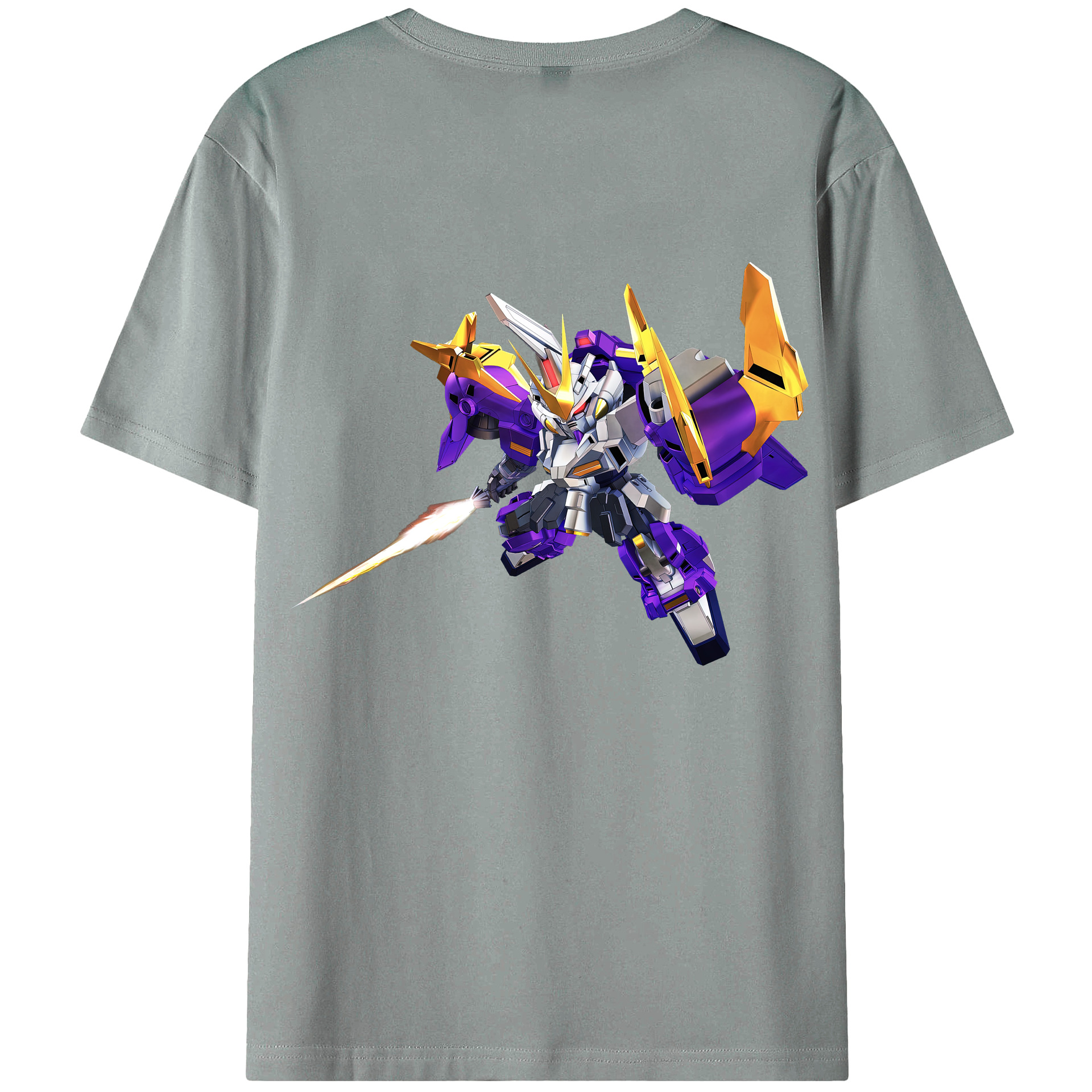 （画像用） 機動戦士ガンダム Mobile Suit Gundam 綿100％ メンズ半袖Tシャツ（バックプリント） 通気性